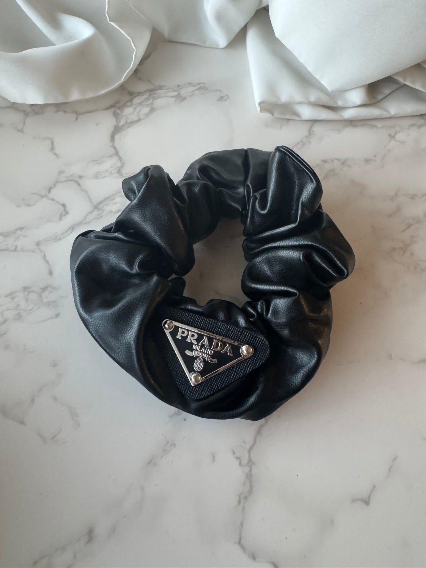 Preda Leather Scrunchie