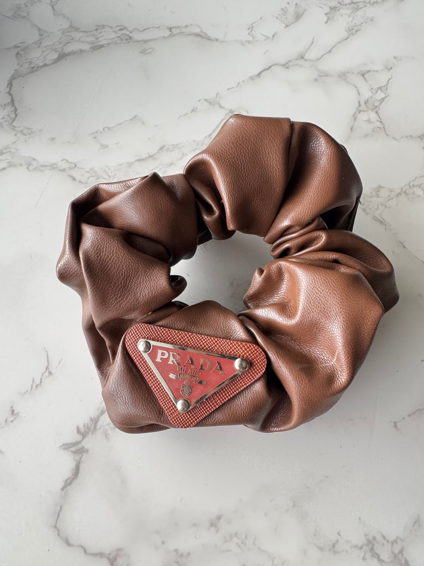Preda Leather Scrunchie
