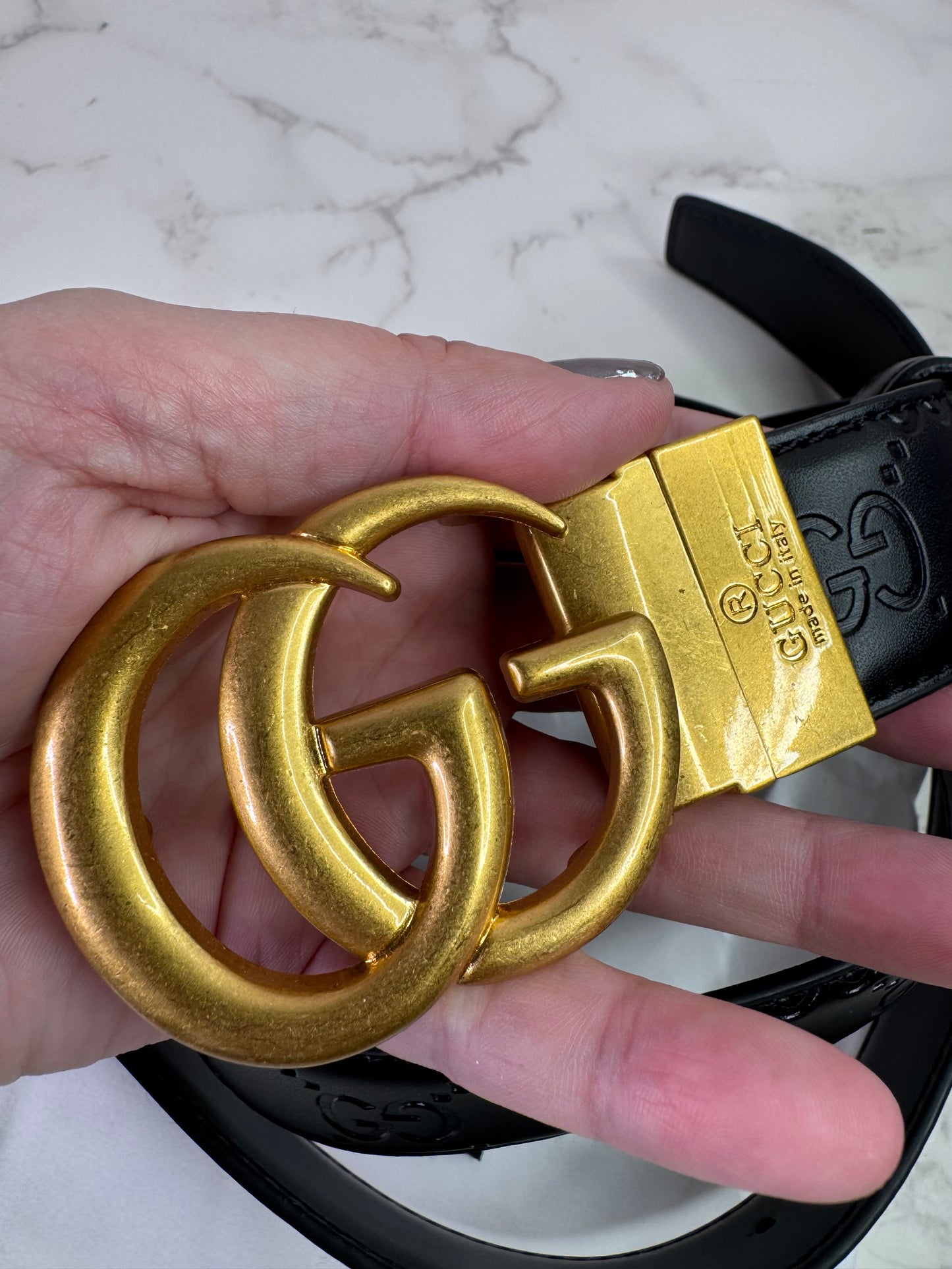 GG Logo Leather Belt