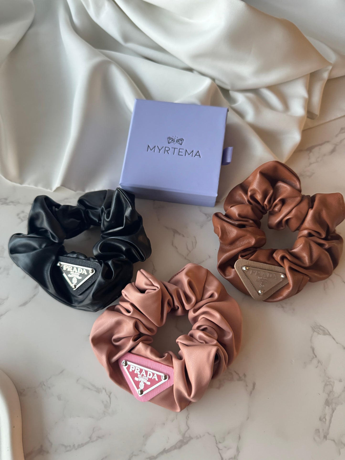 Preda Leather Scrunchie