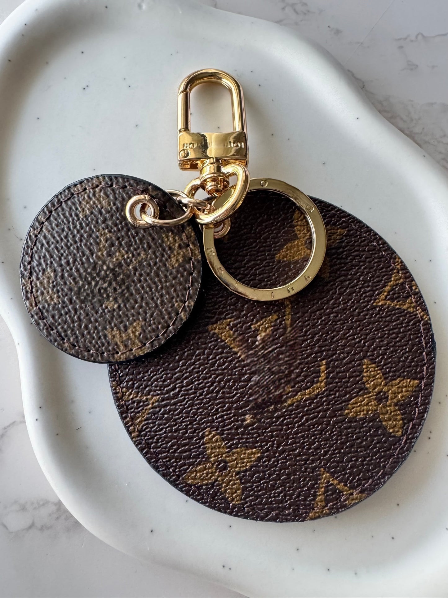 Louisa Canvas Round Key Chain