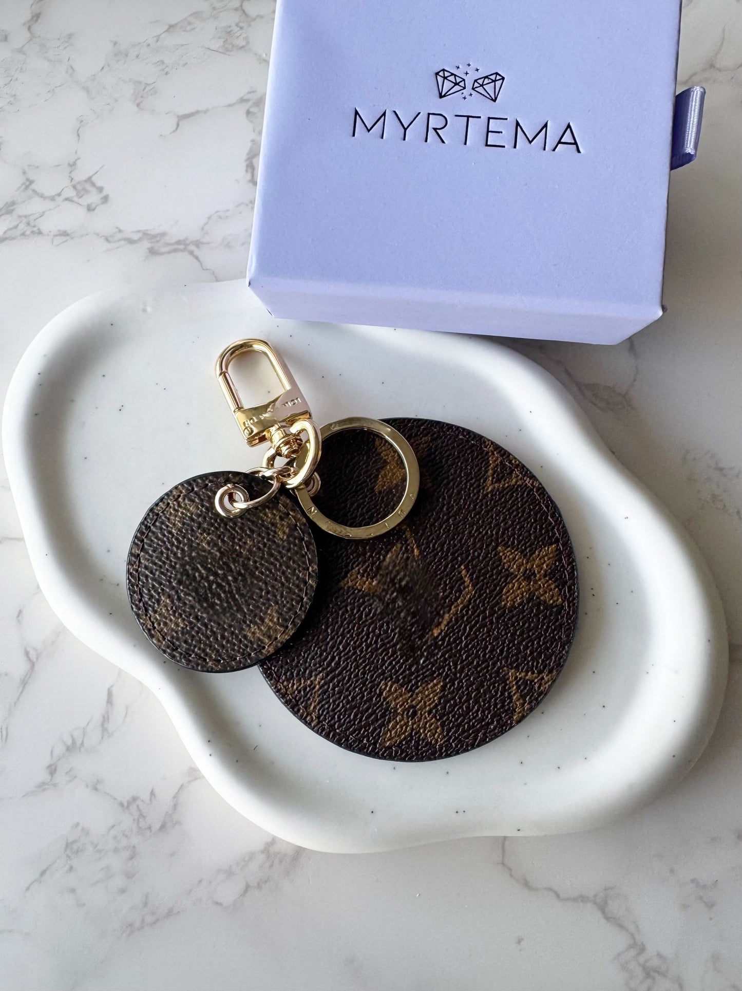 Louisa Canvas Round Key Chain