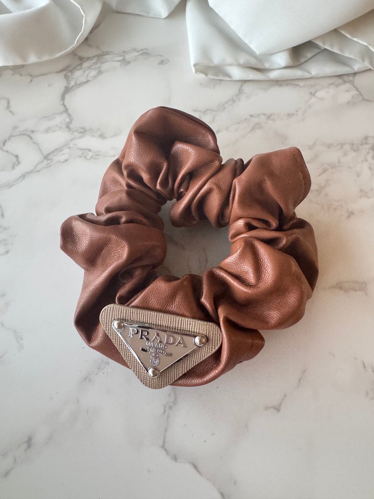 Preda Leather Scrunchie