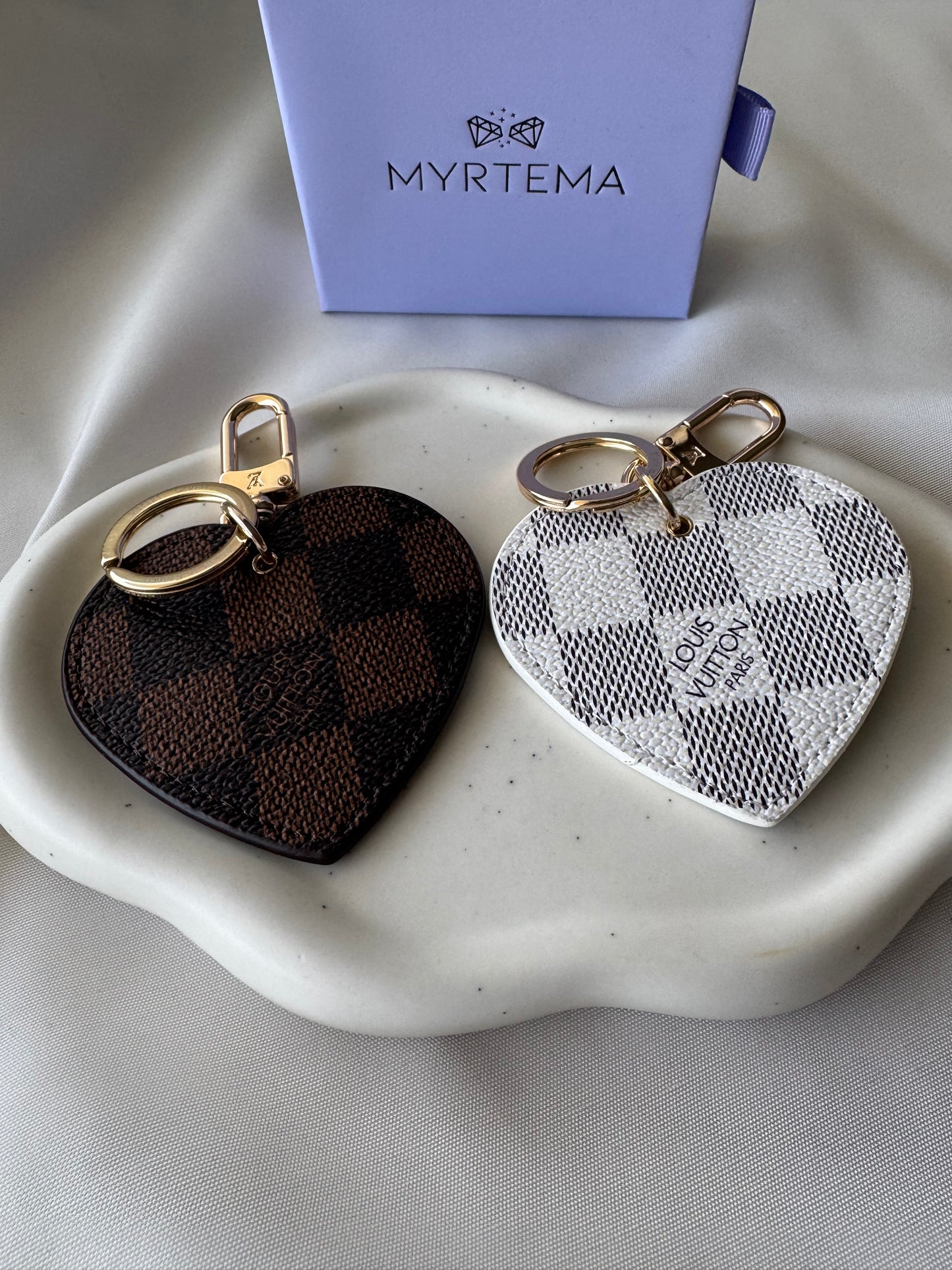 Louiva Canvas Heart Key Chain