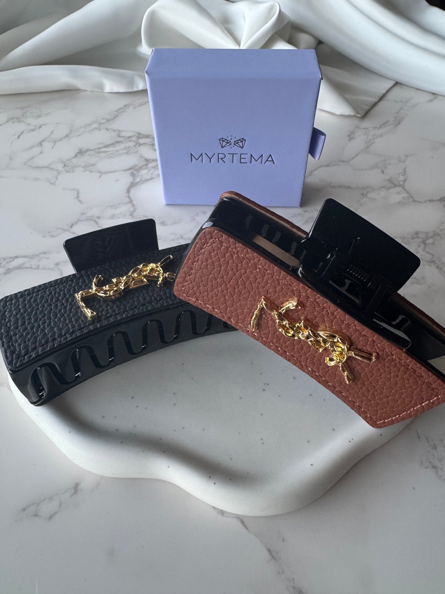 YSL Leather Hair Clip