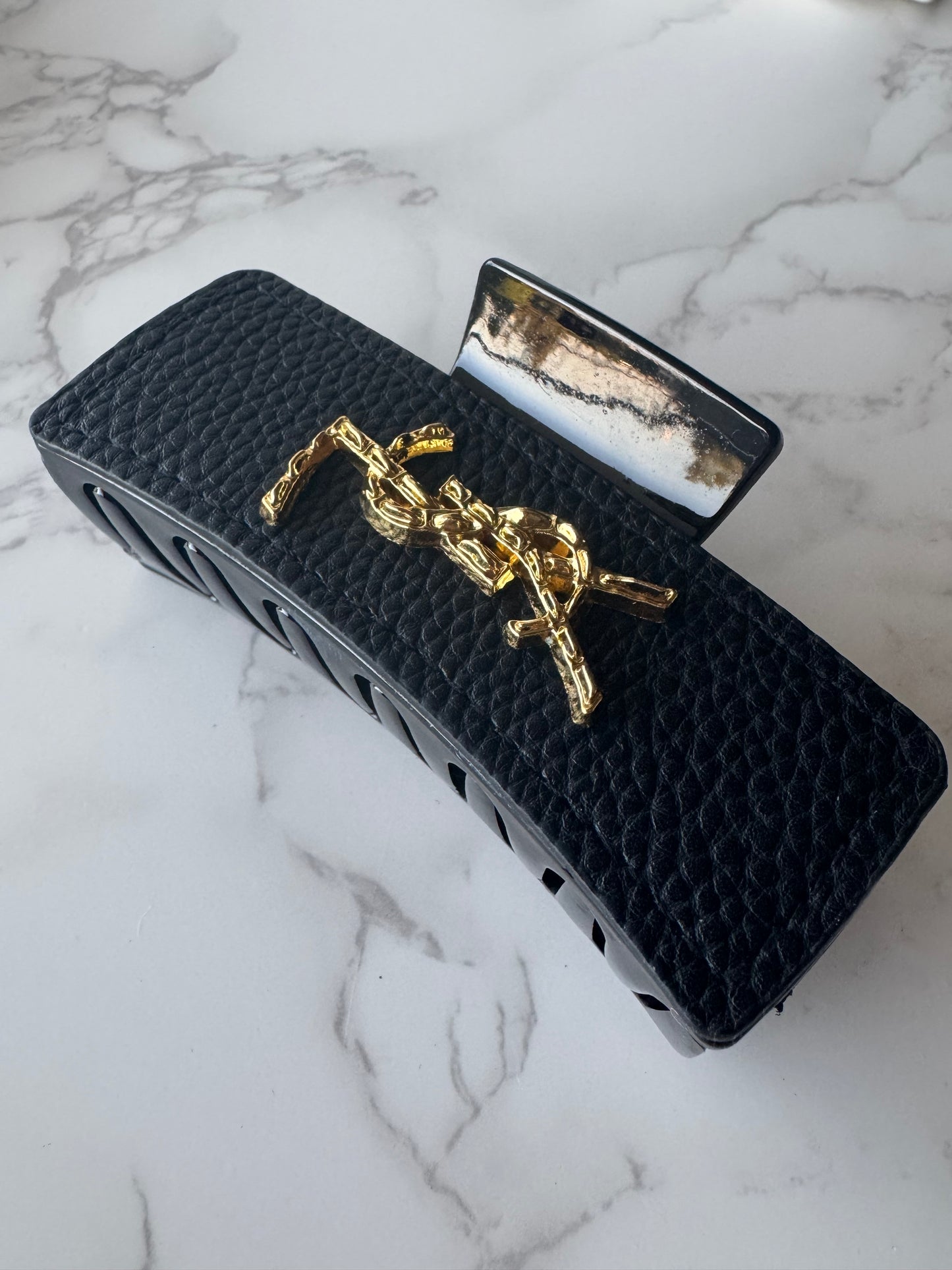 YSL Leather Hair Clip