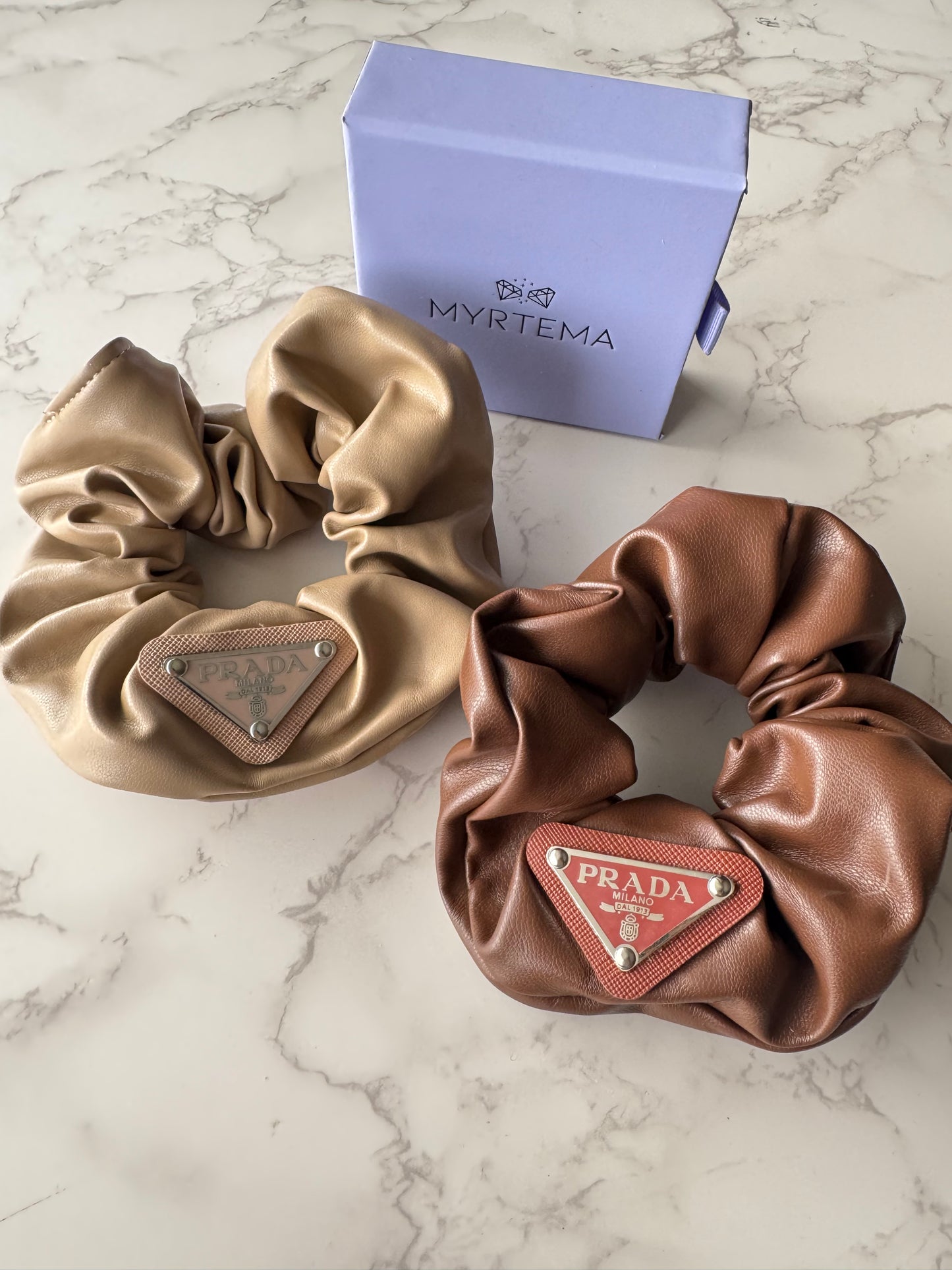 Preda Leather Scrunchie