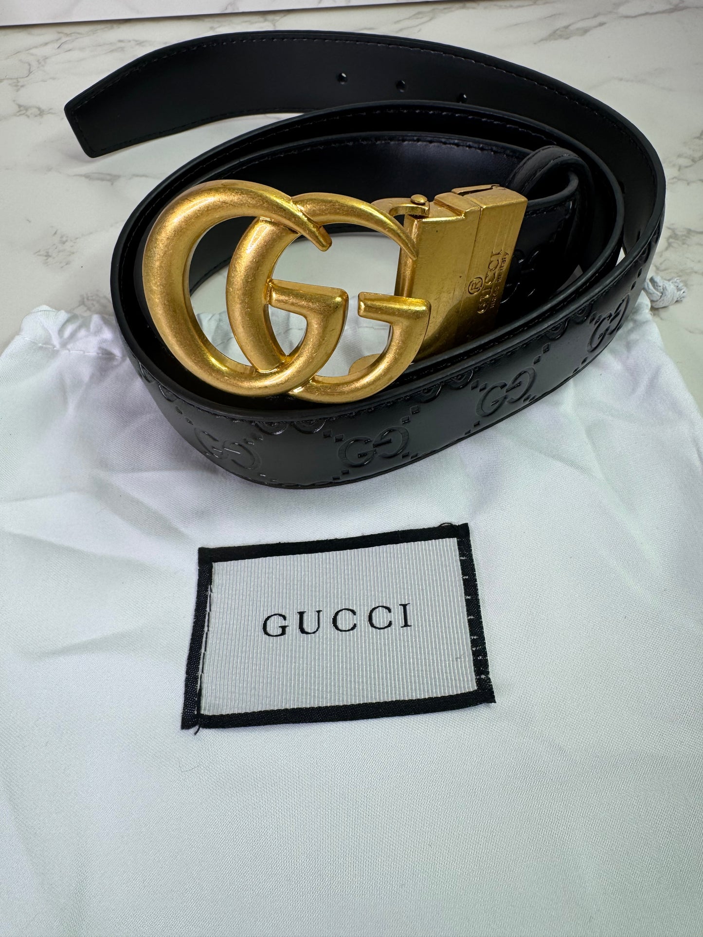 GG Logo Leather Belt
