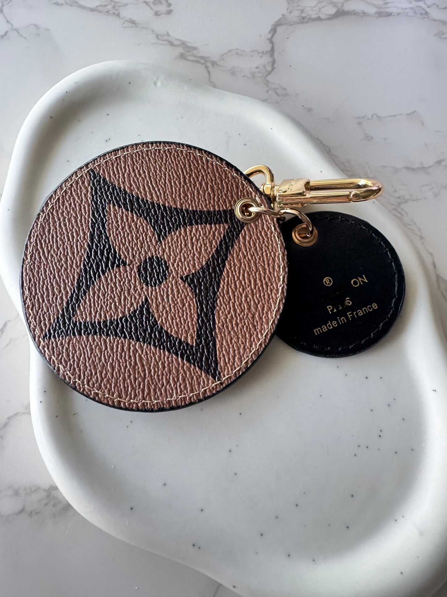 Louisa Canvas Round Key Chain