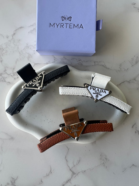 Prada Leather Hair Clip
