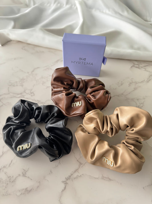 Miu Leather Scrunchie