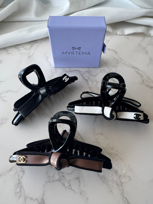 Chanelia Leather Bow Κλαμερ