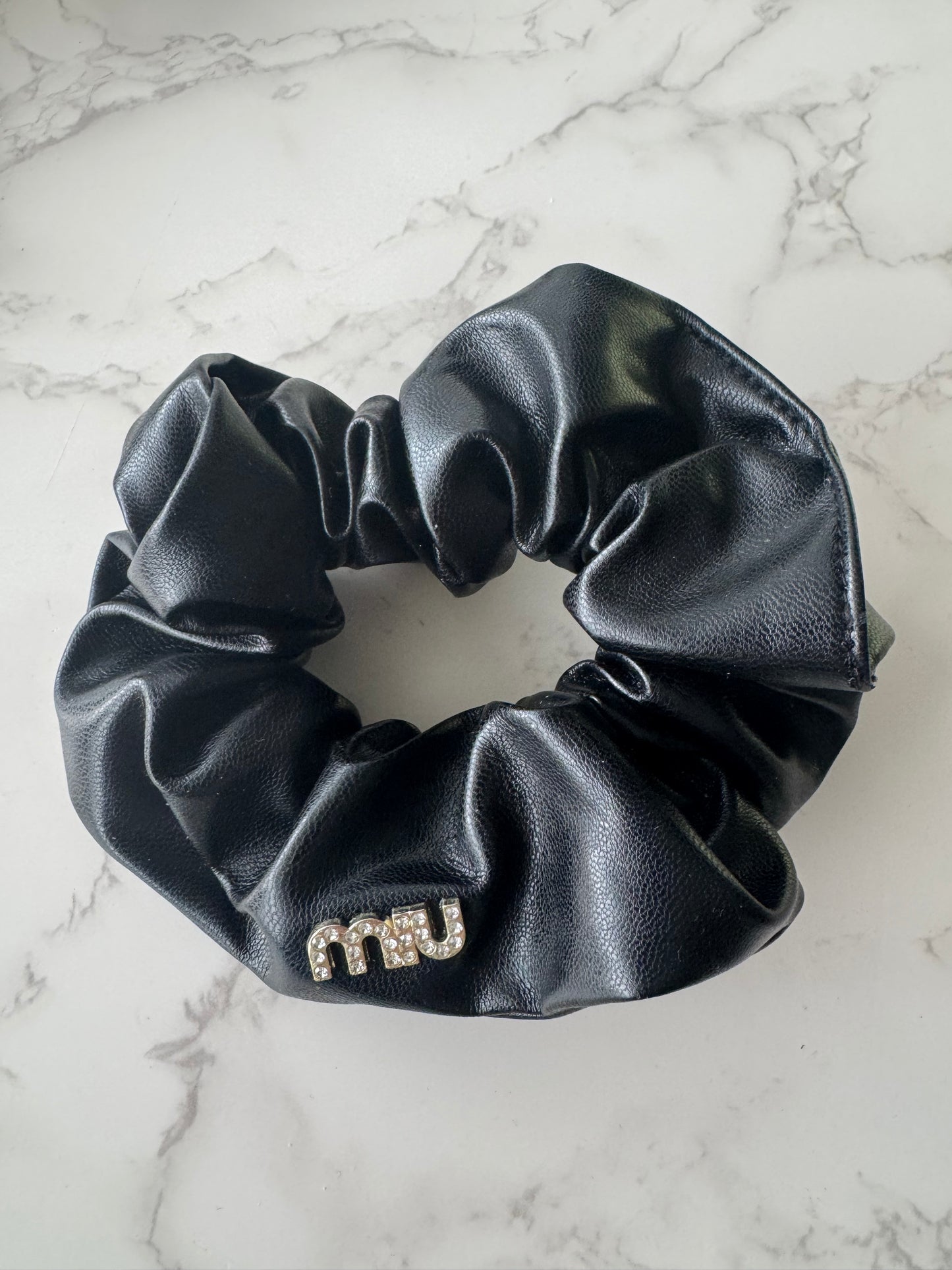 Miu Leather Scrunchie