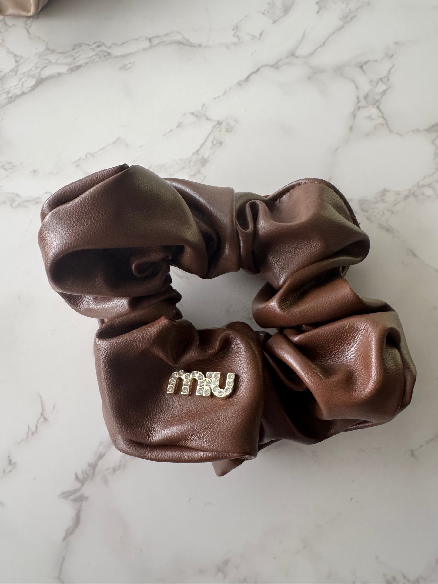 Miu Leather Scrunchie