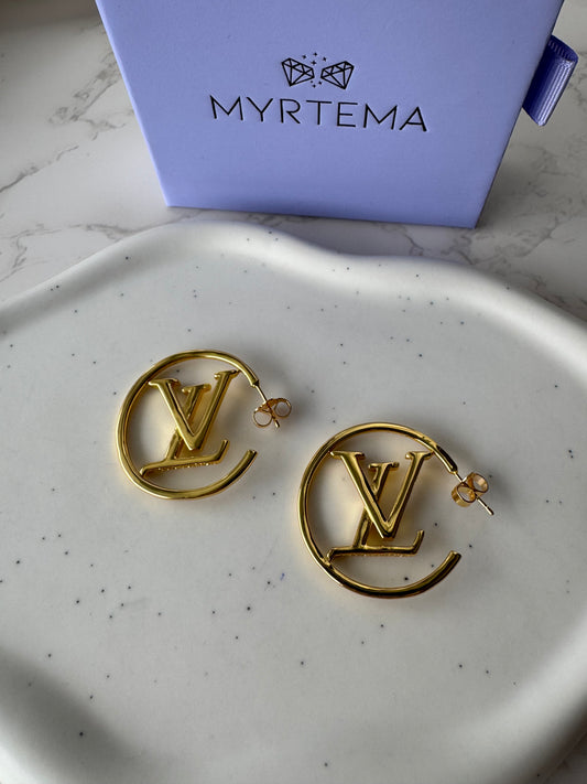 Louis V Large Hoops Earrings