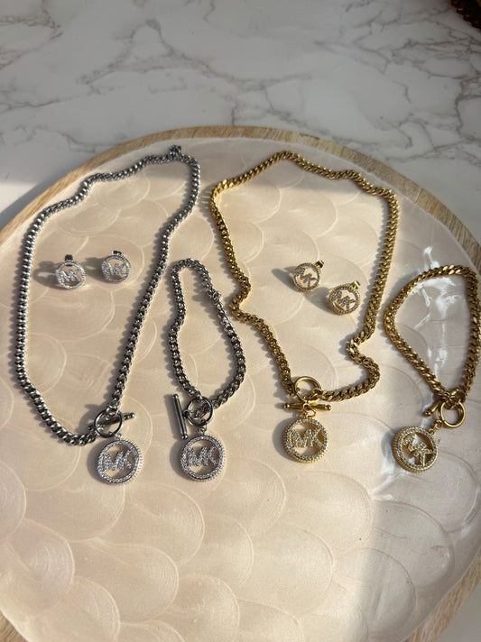 ΣΕΤ MK (Κολιέ-Βραχιόλι αλυσίδα-Σκουλαρίκια)