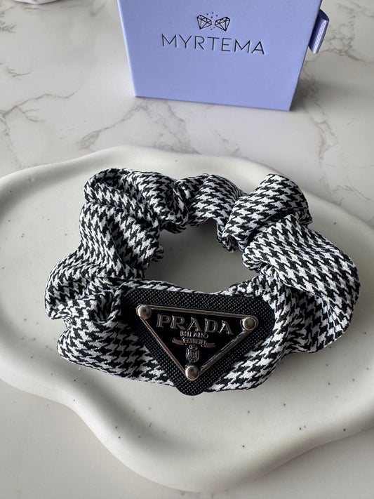 Prada Houndstooth Scrunchie