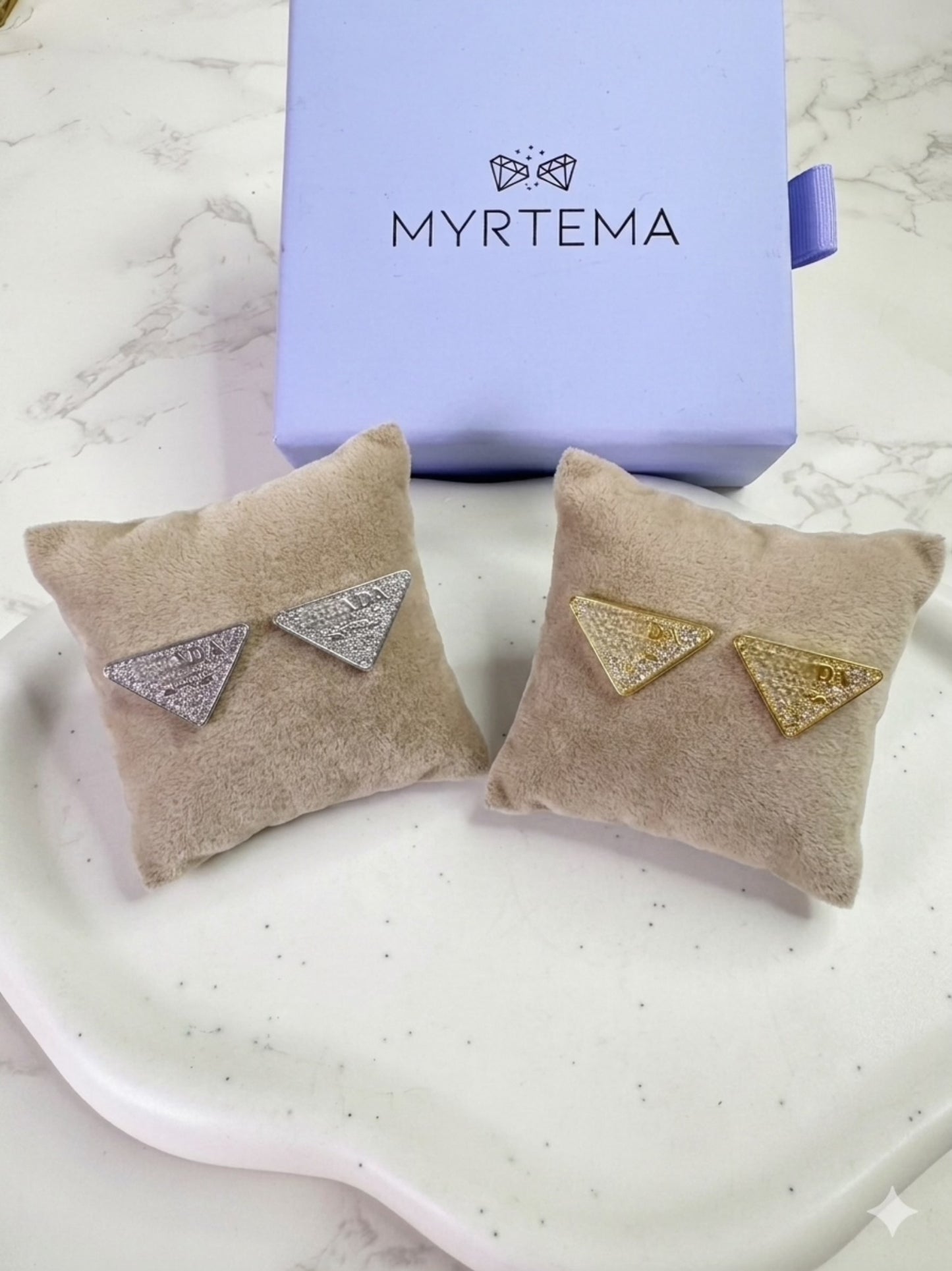 Preda Sparkly Triangle Σκουλαρίκια