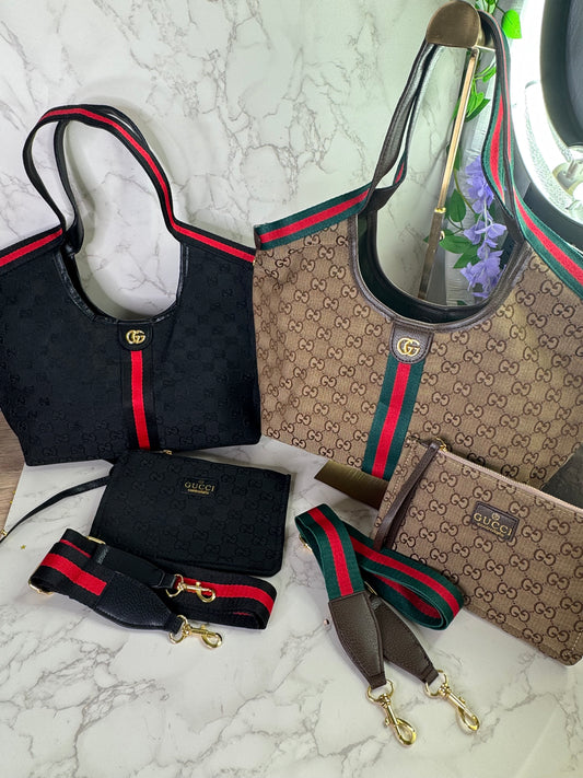 GG Red Green Fabric Τσάντα