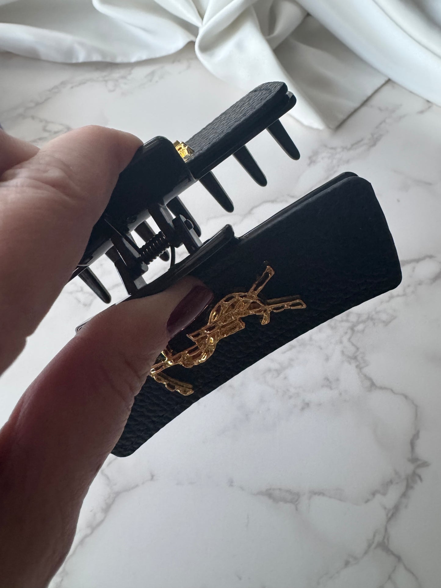 YSL Leather Hair Clip