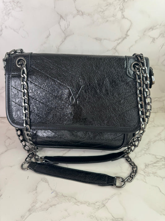 Loren Leather Τσάντα (Μαύρο)