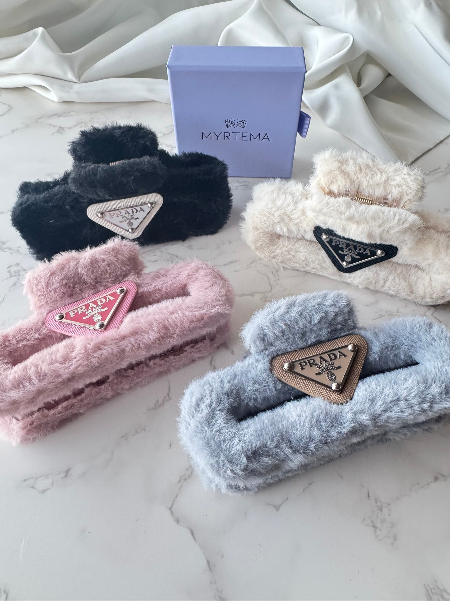 Prada Fur Hair Clip