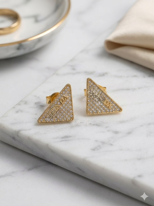 Preda Sparkly Triangle Σκουλαρίκια