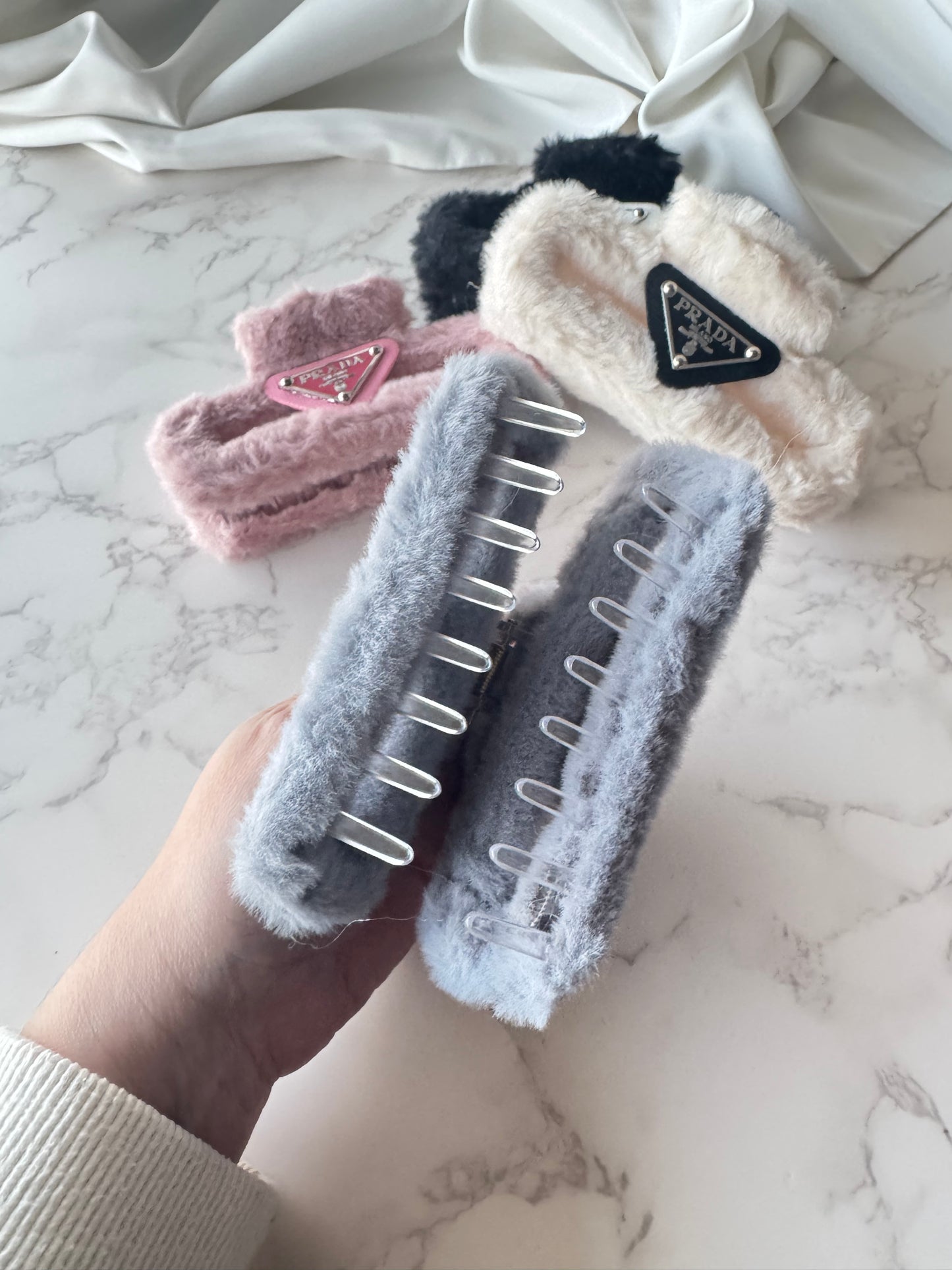 Prada Fur Hair Clip