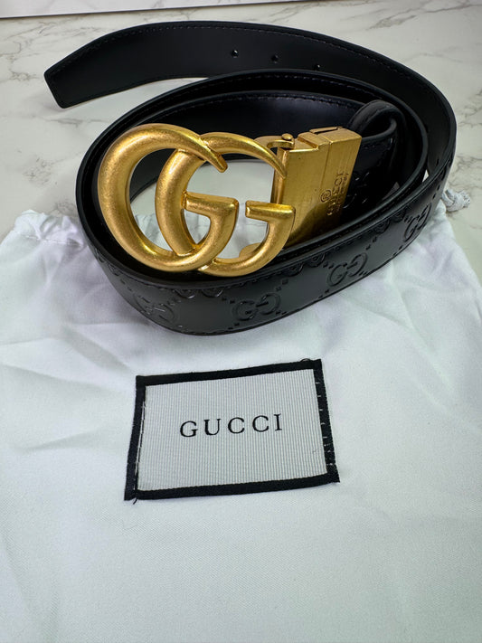 GG Logo Leather Belt