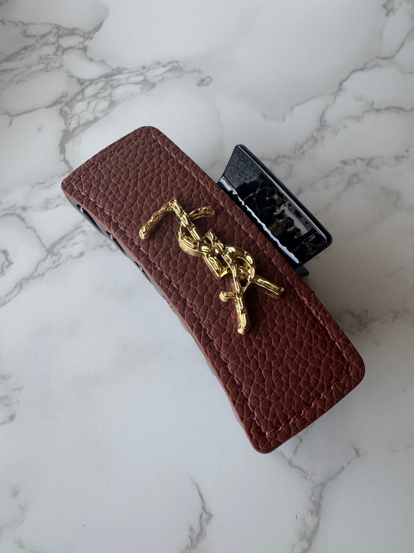 YSL Leather Hair Clip
