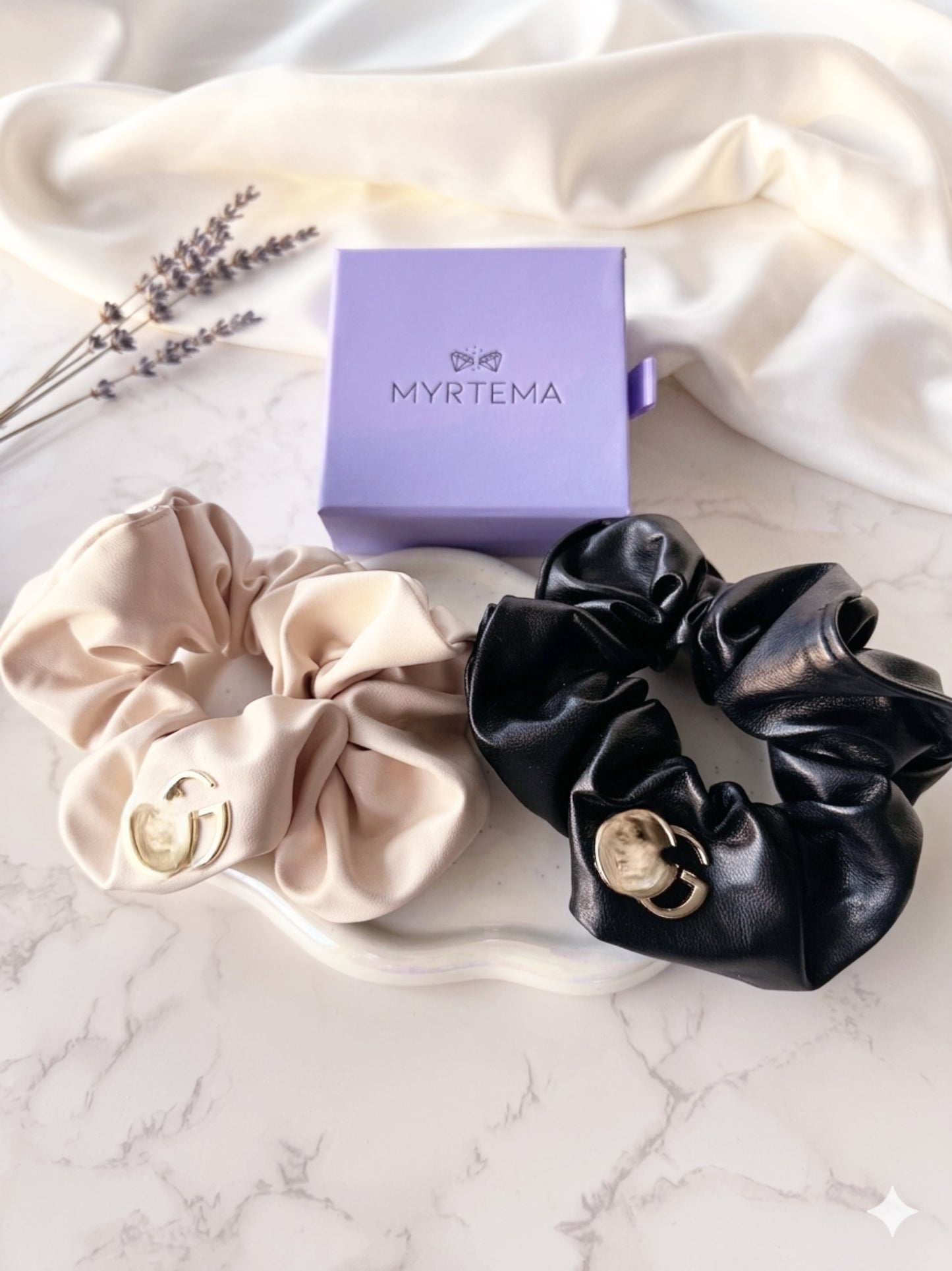 GG Leather Scrunchie