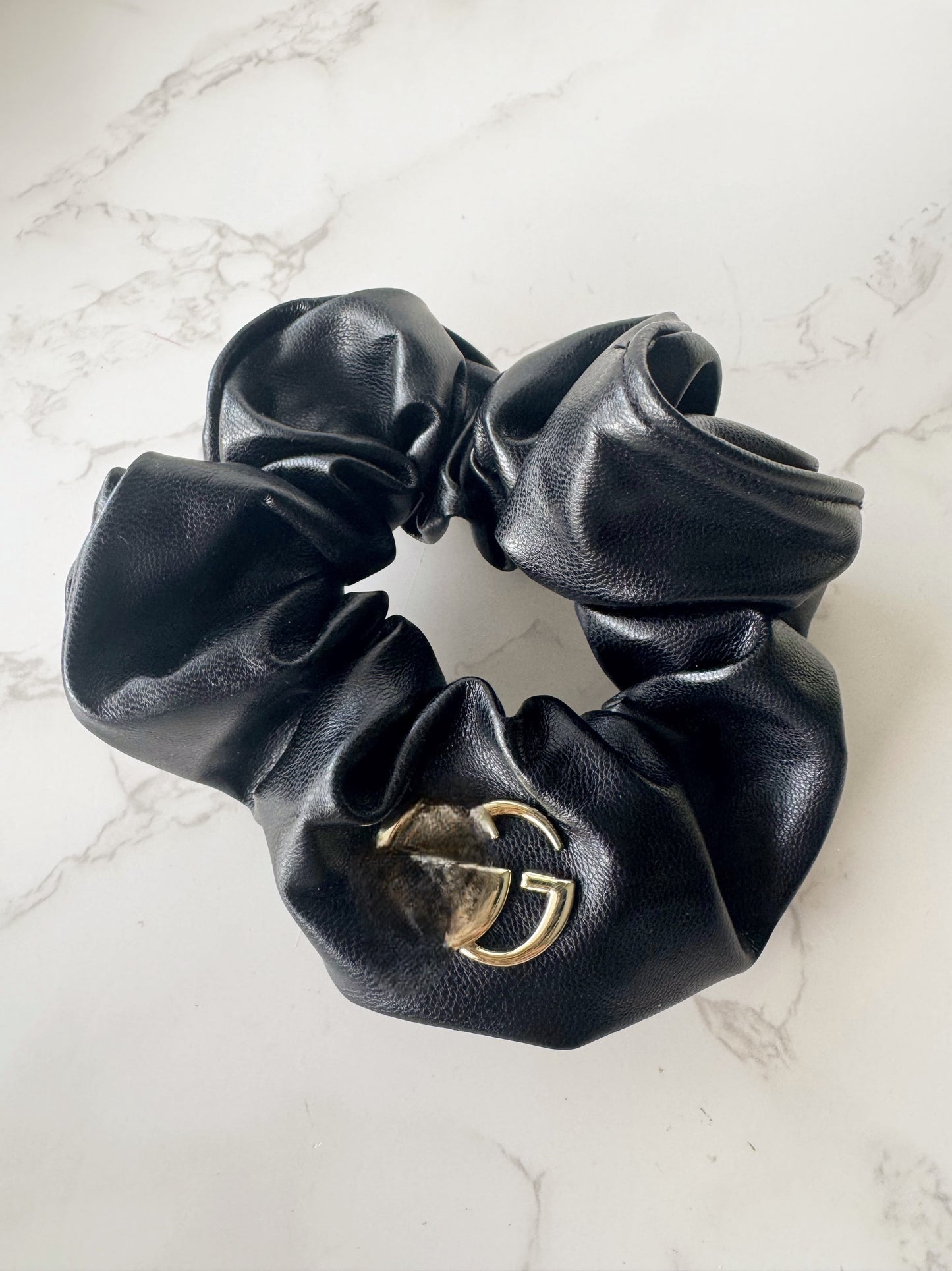 GG Leather Scrunchie