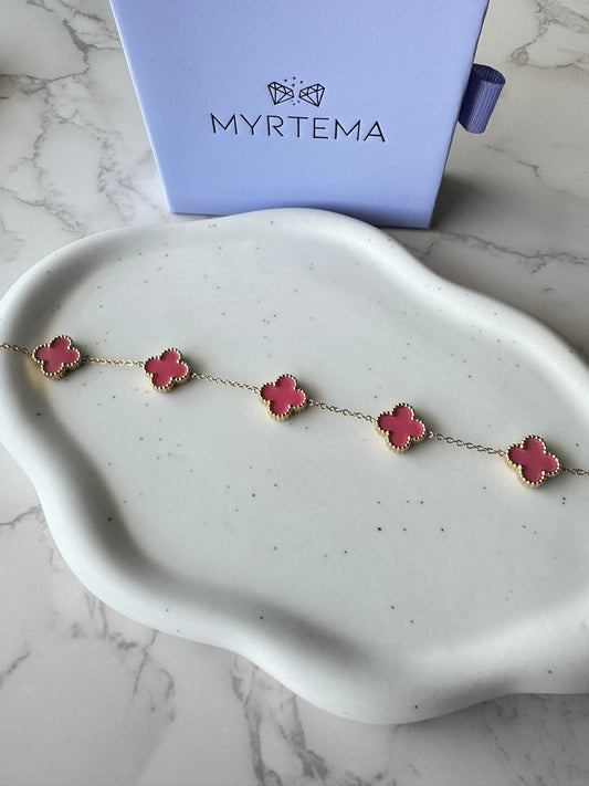 Pink Clover Bracelet